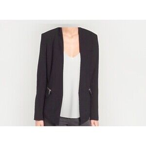 Trouve Women's Black  Zipper Detail Blazer  Size S NWT